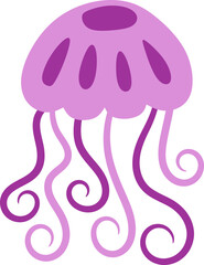 Purple Jellyfish Vector Graphic 