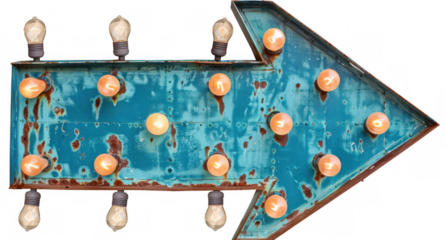 Blue Marquee Arrow Sign