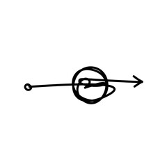 Tangled path arrow, Complex way illustration