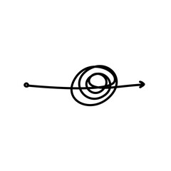 Tangled path arrow, Complex way illustration