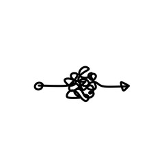 Tangled path arrow, Complex way illustration