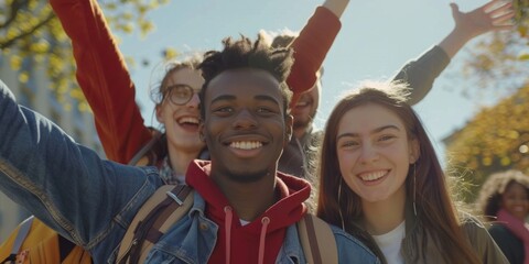 Group of friends or family members standing side by side, possibly at an event or celebration