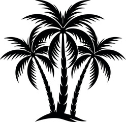 Palm tree silhouette. Silhouette vector tree