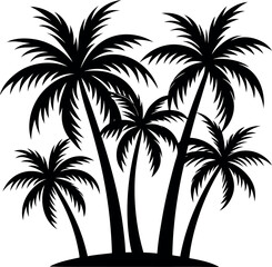 Palm tree silhouette. Silhouette vector tree