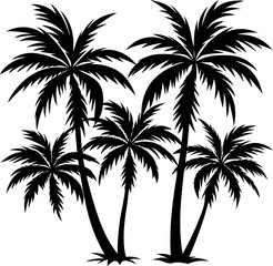 Fototapeta premium Palm tree silhouette. Silhouette vector tree