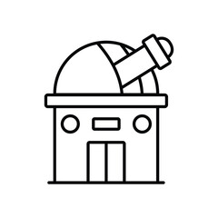 observatory line icon with white background vector stock illustration