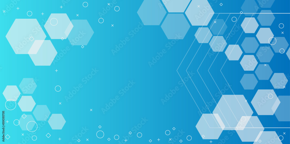 Wall mural minimal geometric abstract blue color background. dynamic shapes composition. vector illustration.ep