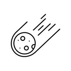 meteorites line icon with white background vector stock illustration