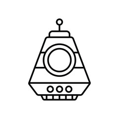 space capsule line icon with white background vector stock illustration