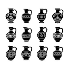 A vector illustration of an ancient Greek jug