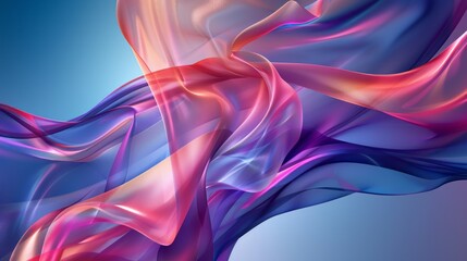 Obraz premium A colorful, flowing piece of fabric with a blue background
