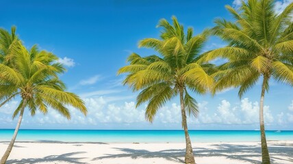 Fototapeta premium palm trees in summer on the tropical beach