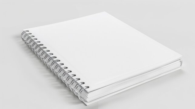 Isolated Section of White Spiral Notebook