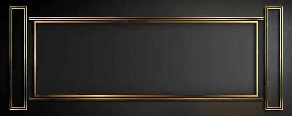 Elegant black rectangular card with a luxurious golden frame design