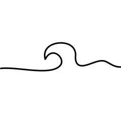 One Line Drawing Sea Wave