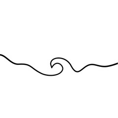 One Line Drawing Sea Wave