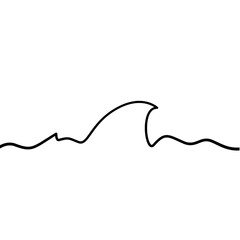 One Line Drawing Sea Wave