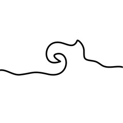 One Line Drawing Sea Wave