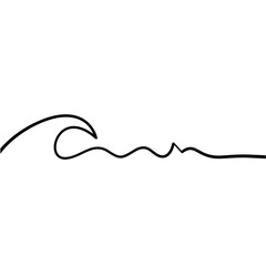 One Line Drawing Sea Wave