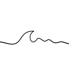 One Line Drawing Sea Wave