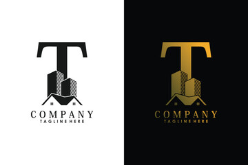 building design with letter t consept