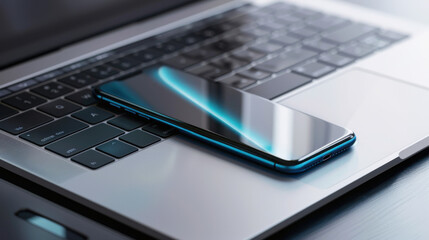 A laptop and smartphone connected via Bluetooth, sharing files wirelessly