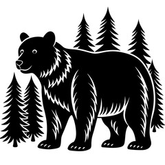 illustration of a bear,tiger, animal, vector, 