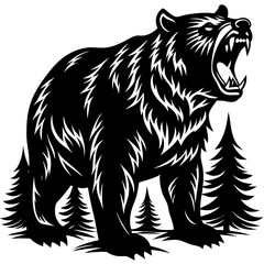 illustration of a bear,tiger, animal, vector, 