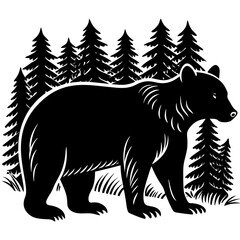 illustration of a bear,tiger, animal, vector, 