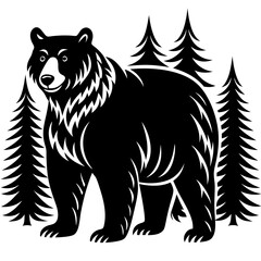 illustration of a bear,tiger, animal, vector, 