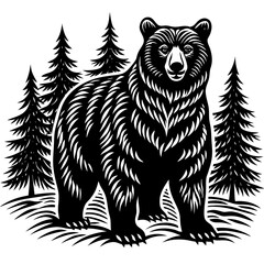 illustration of a bear,tiger, animal, vector, 