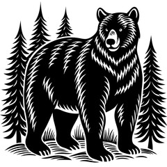 illustration of a bear,tiger, animal, vector, 