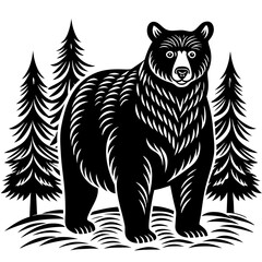 illustration of a bear,tiger, animal, vector, 