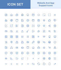 set of website and app support icons