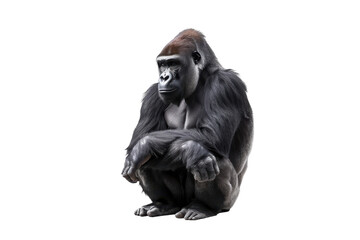 Naklejka premium Close-Up of a Gorilla PNG Isolated on Transparent Background