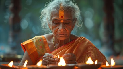 Fototapeta premium Families gathering in vibrant traditional attire to celebrate Diwali