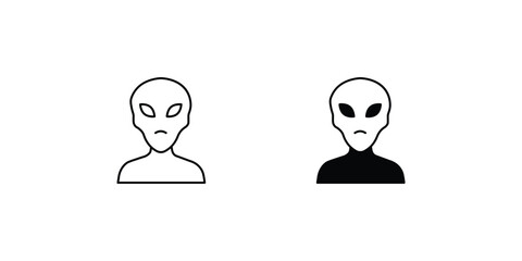 alien set icon with white background vector stock illustration