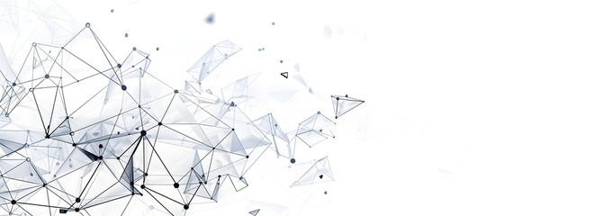 Abstract white background with low poly wireframe vector shapes of mesh and connections, futuristic technology or digital network concept. Vector illustration design on isolated white background. , hi
