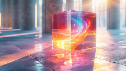 Translucent Cube in Virtual Space
