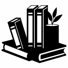 Books Black silhouette