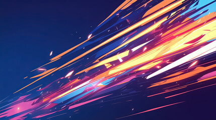 Diagonal Anime Speed Lines. Fast speed glowing flashing lines streaks