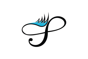 letter s design with a beautiful combination of eyelashes