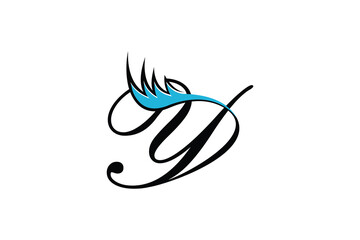 letter y design with a beautiful combination of eyelashes