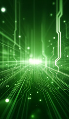 Obraz premium Green and white abstract technology background
