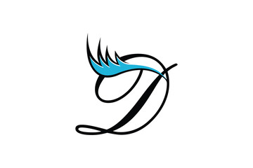 Obraz premium letter d design with a beautiful combination of eyelashes