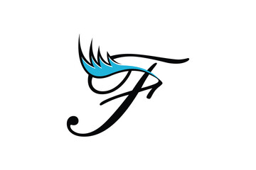 Obraz premium letter f design with a beautiful combination of eyelashes