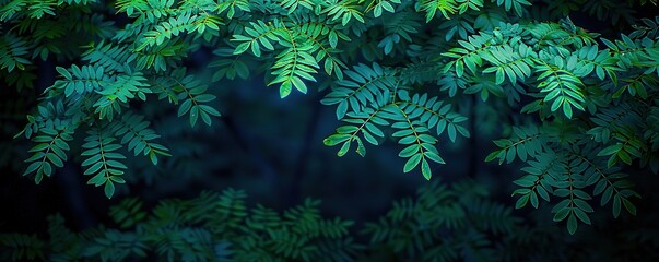 Collection of some leaves on a black background