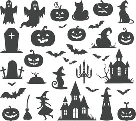 Halloween Essentials Vector Illustration Set
