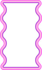 Wavy border frame. Squiggle edge rectangle. Neon color scallop shape. Retro groovy aesthetic element. Trendy 90s design for poster and invitation
