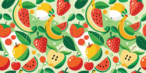 Abstract Fruit Seamless Pattern Illustration Art